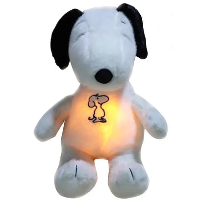 2026 Glowing Breathing Snoopy Plush Toy Baby Sleep Aid Cute Calming Stuffed Animal Kids Bedtime Gift Snoopy`s Pulse